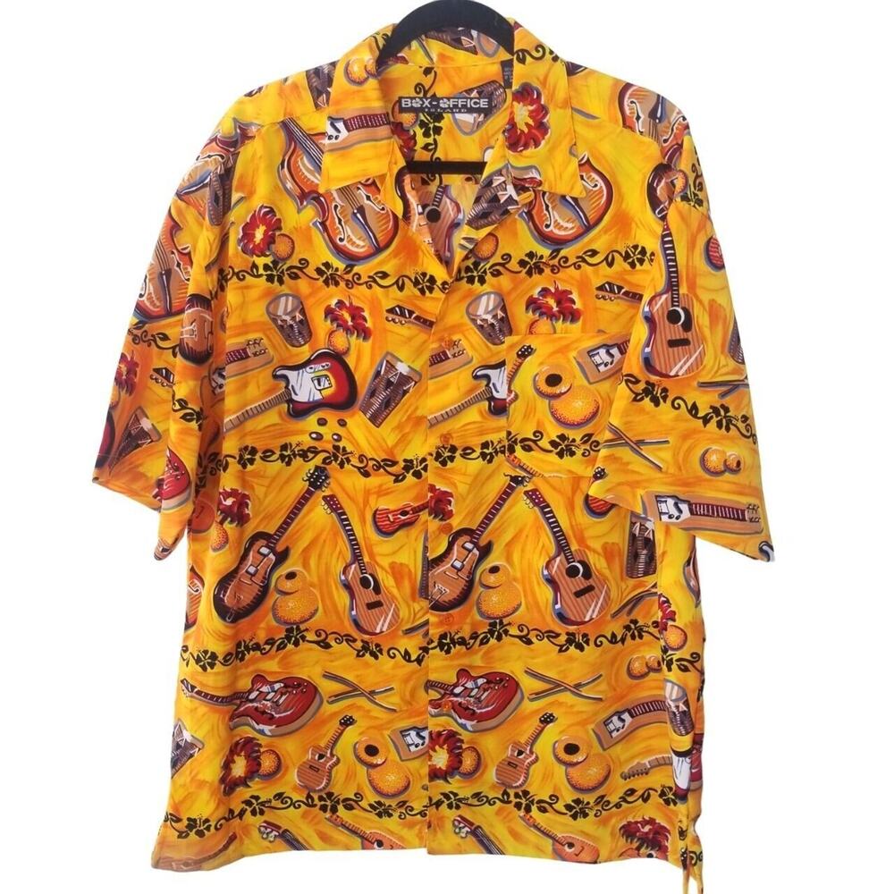 Box Office Island Mens Guitar Musical Instruments Size L Novelty Resortwear